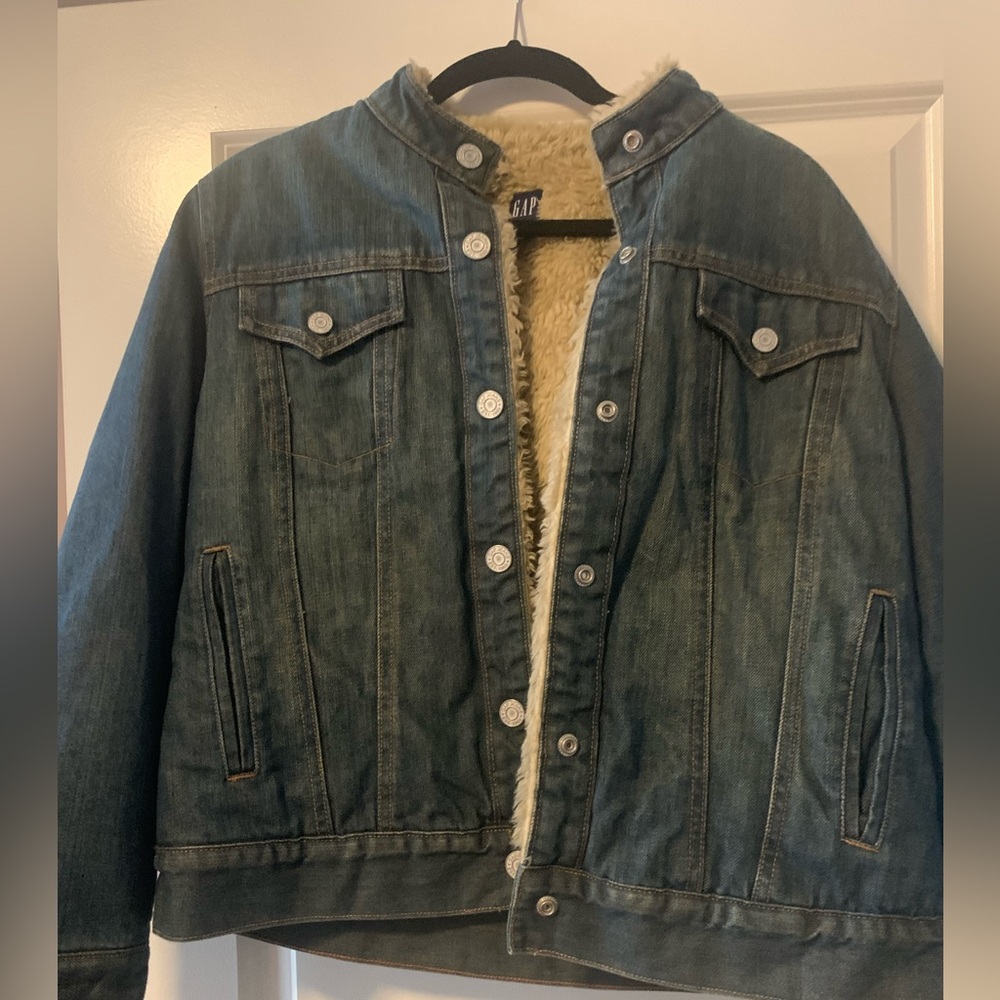 Fur lined denim jacket